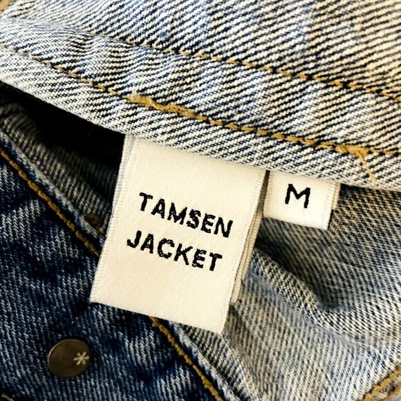 Tularosa Tamsen Distressed Denim Jacket Blue Medium Revolve EUC - Picture 10 of 12